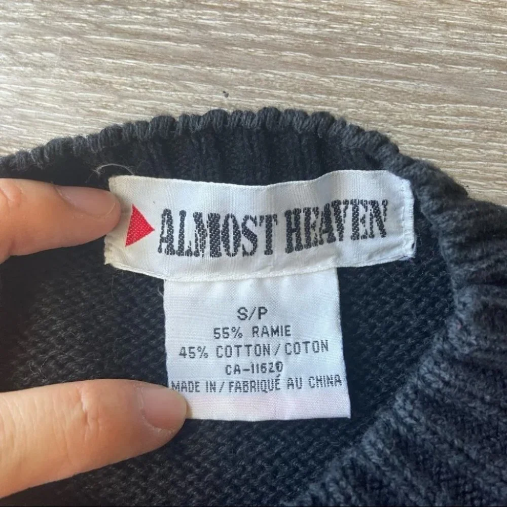 Vintage  Almost Heaven Hand Made Patchwork Embroidery Sweater - Picture 10 of 16